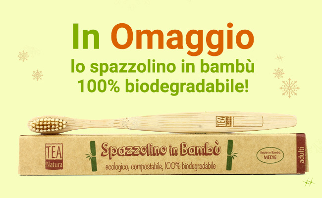 In Omaggio lo spazzolino in bambù 100% biodegradabile